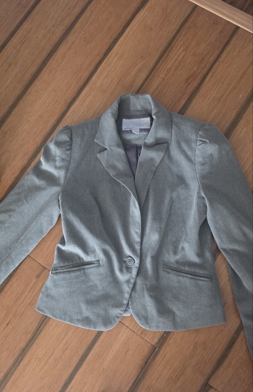 Old Navy Gray Women's Tailored Blazer Jacket